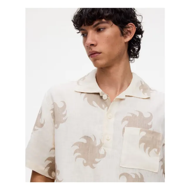 Hazel Ember Camisa de lino de Girona | Beige
