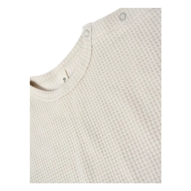 T-Shirt Gaufré | Blanc cassé
