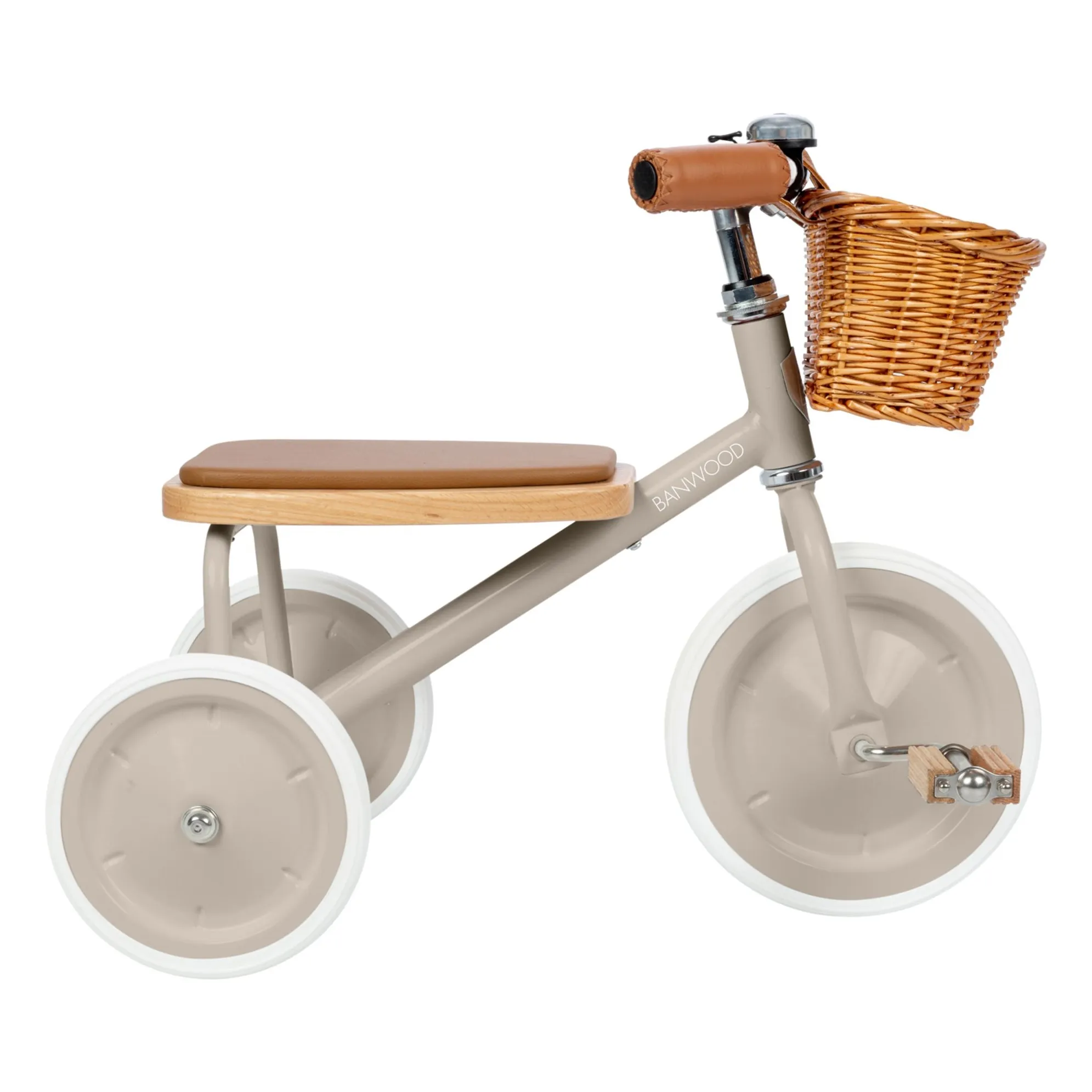 Tricycle en métal et bois | Beige- Image produit n°0