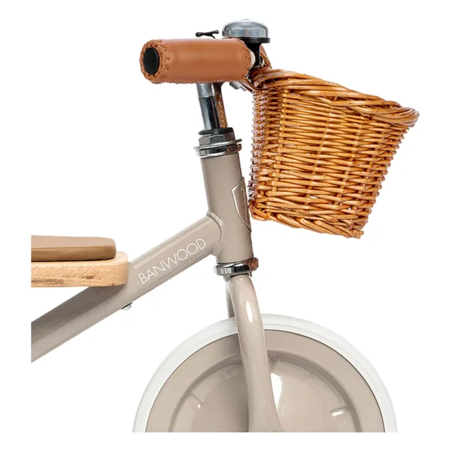 Tricycle en métal et bois | Beige