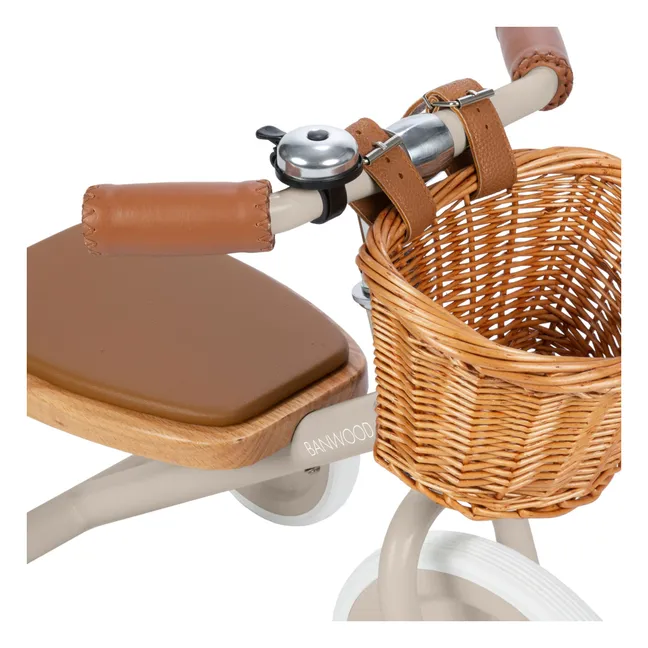 Dreirad aus Metall und Holz | Beige