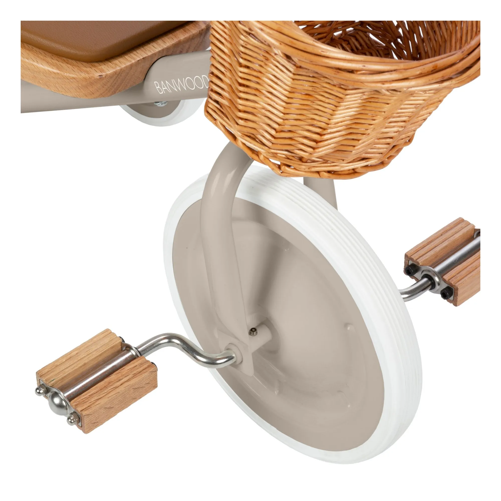 Tricycle en métal et bois | Beige- Image produit n°6