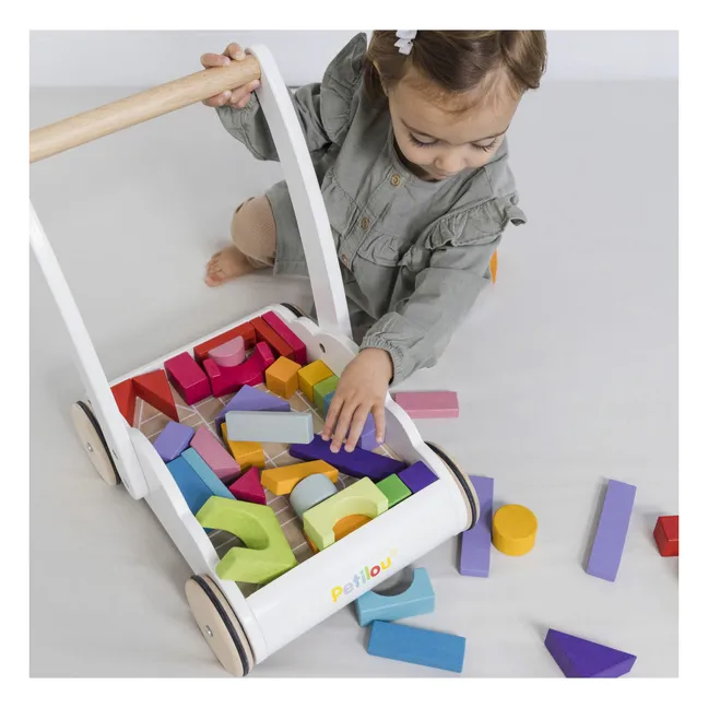 Nuage wooden block cart | White