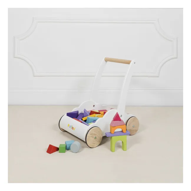 Nuage wooden block cart | White