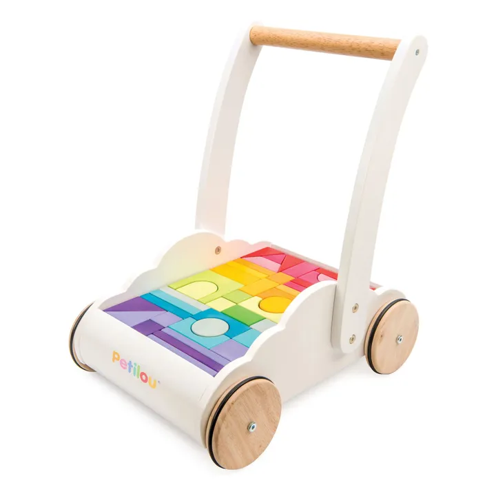 Carro con bloque de madera Nuage | Blanco- Imagen del producto n°0