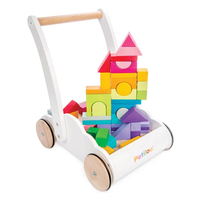 Nuage wooden block cart | White