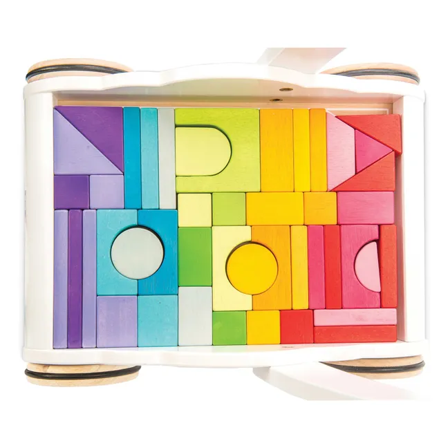 Nuage wooden block cart | White