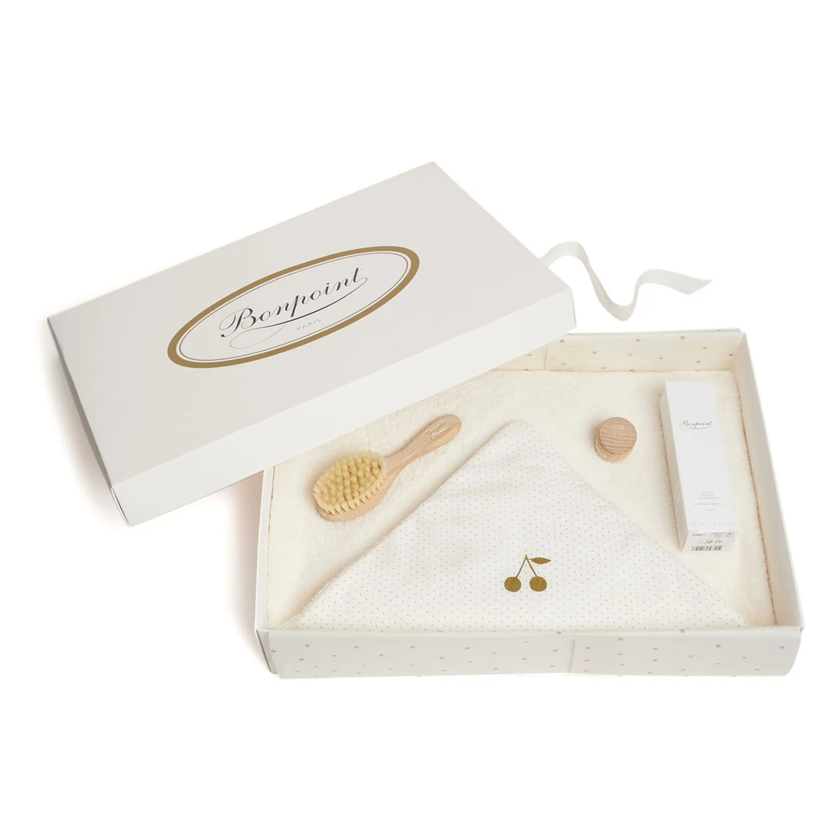 Coffret Naissance Cape de Bain Brosse et Huile- Image produit n°0