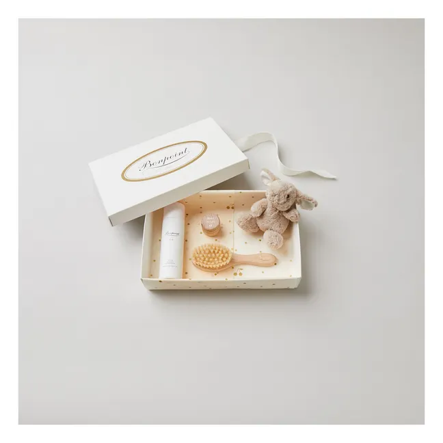 Coffret Naissance Brosse Doudou et Huile | Naturel