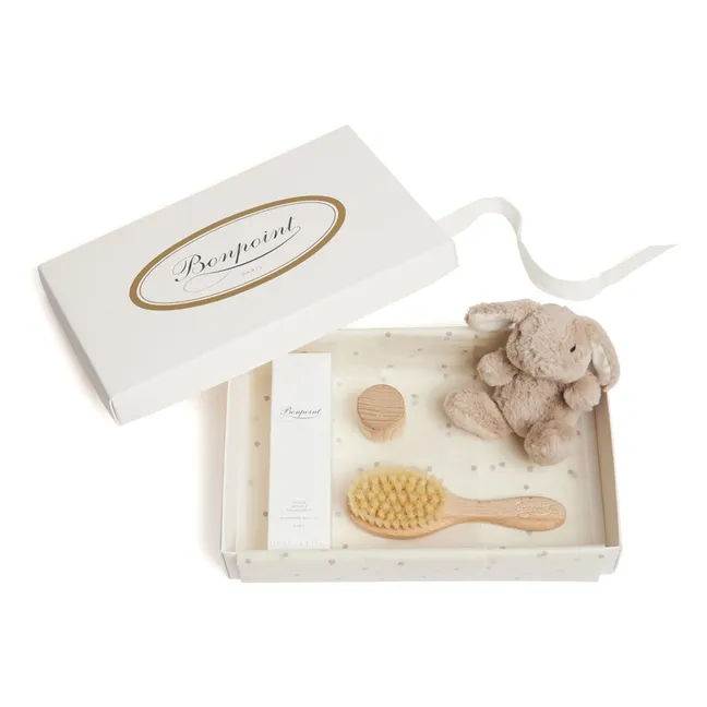 Coffret Naissance Brosse Doudou et Huile | Naturel