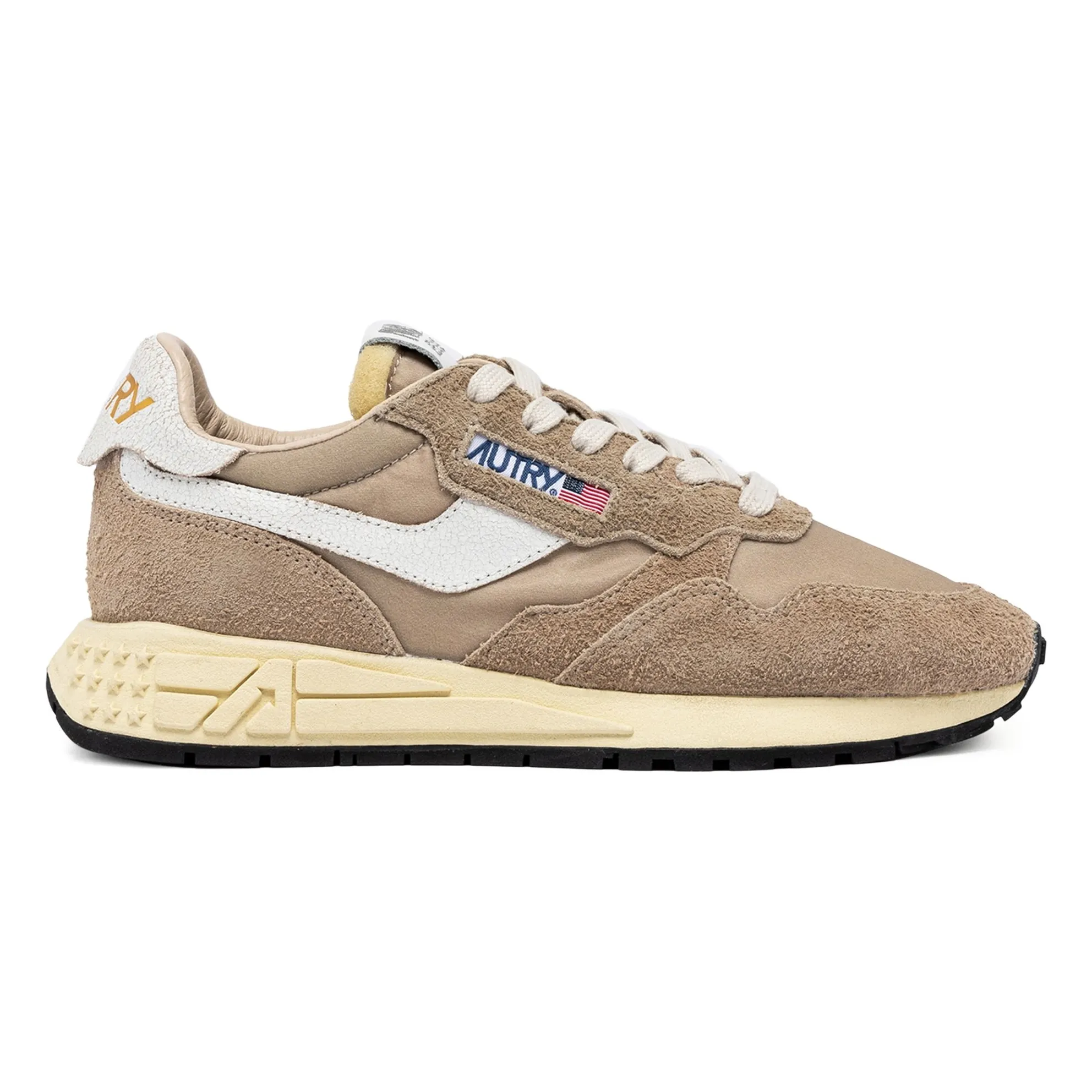 Autry Dark Beige Reelwind Low Nylon Sneakers