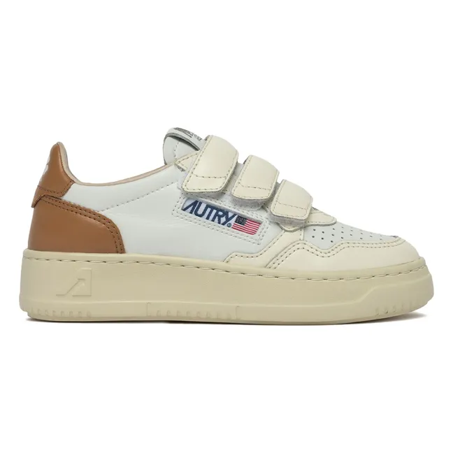 Sneakers basse in pelle Kidstripes per bambini | Marrone