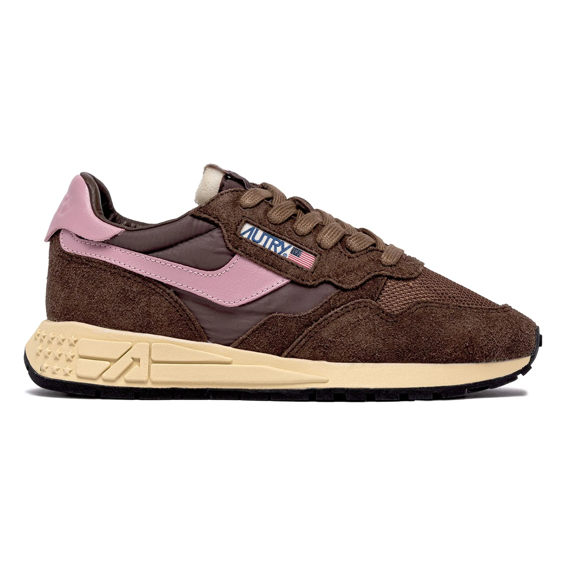 Autry Brown Reelwind Low Suede/Nylon Sneakers