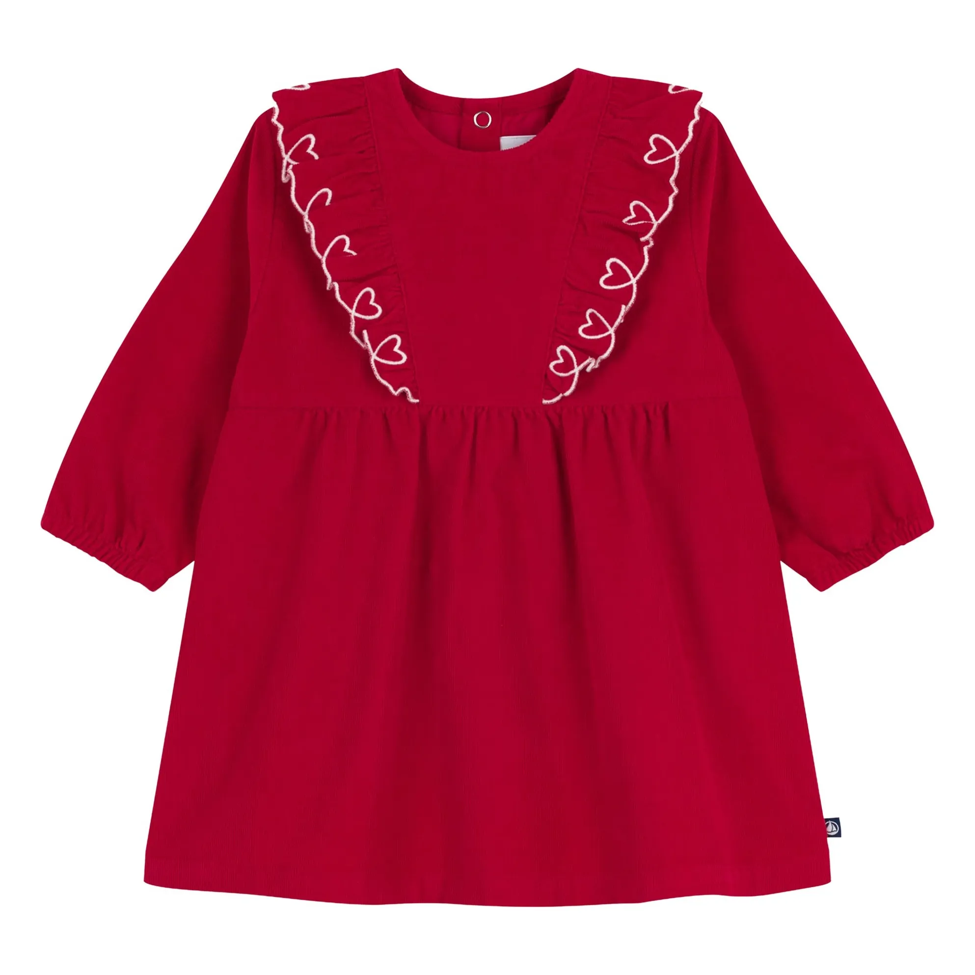 Petit Bateau Red Organic Cotton Baby Ruffle Dress