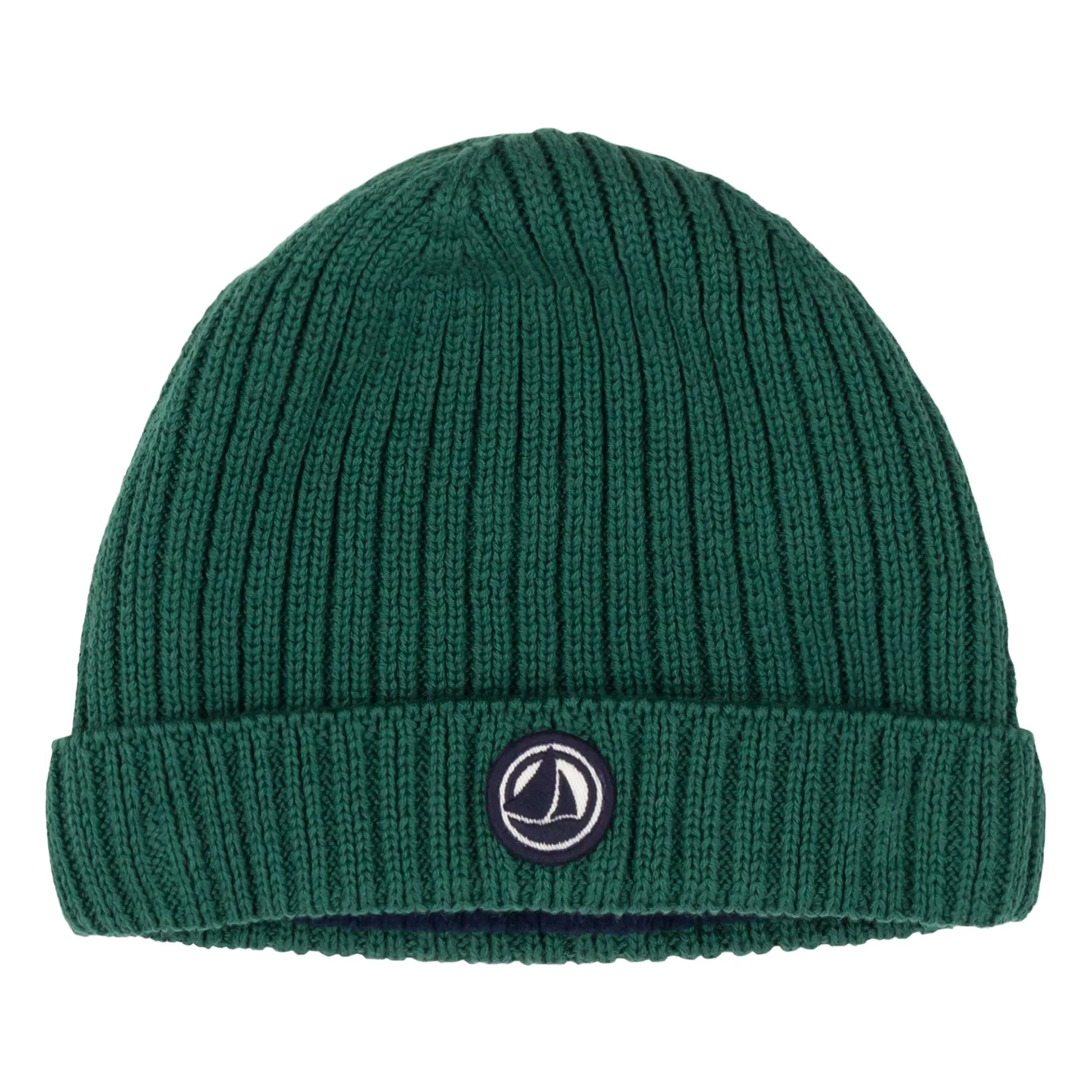 Petit Bateau Chrome Green Ribbed Fleece Beanie