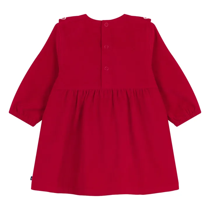 Organic cotton baby ruffle dress | Red- Product image n°1