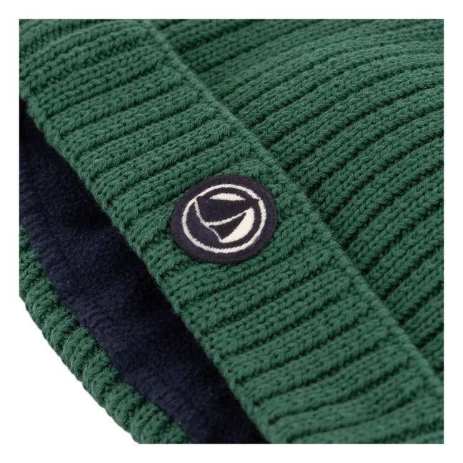 Bonnet Polaire Maille Côtelée | Vert sapin