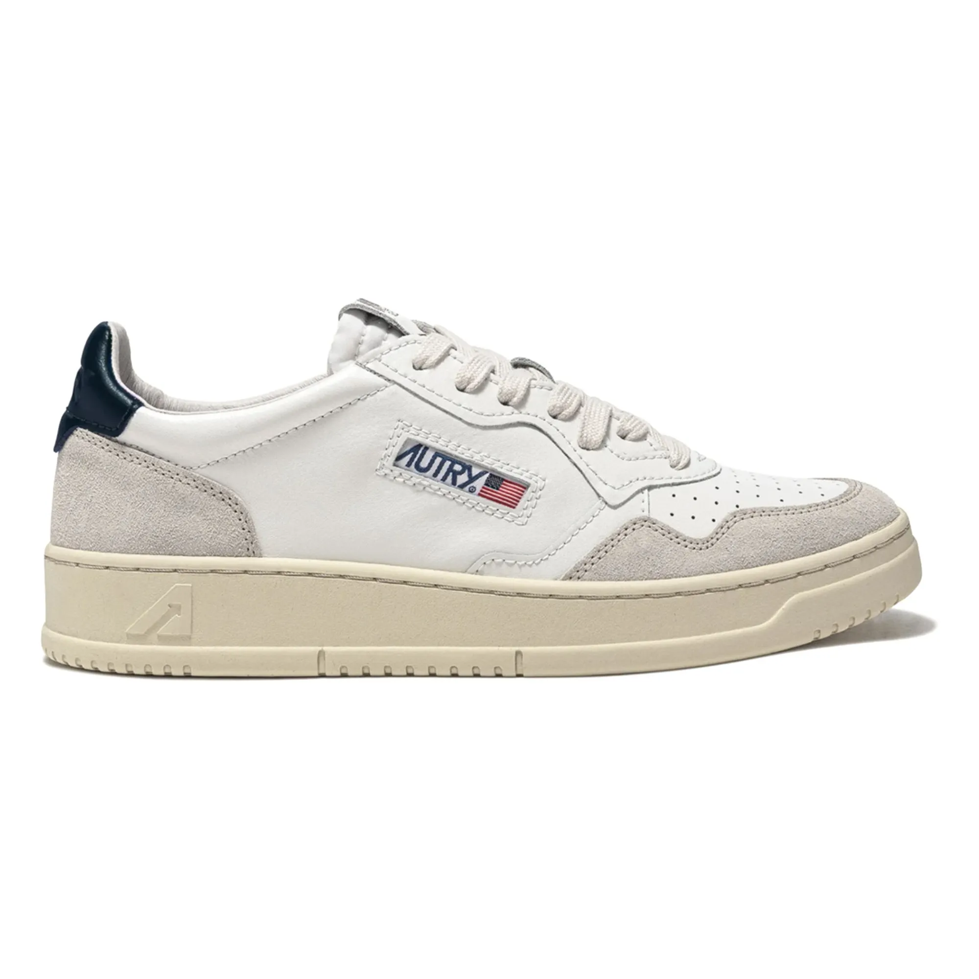 Autry Blue Medalist Low Leather/Suede Sneakers
