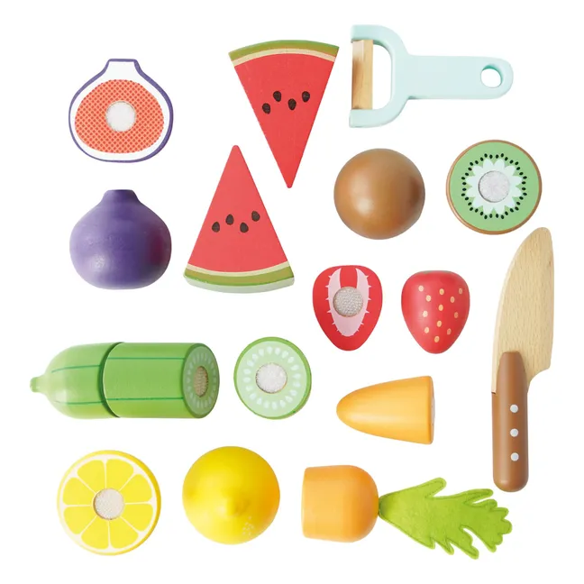 Planche à découper et ses aliments