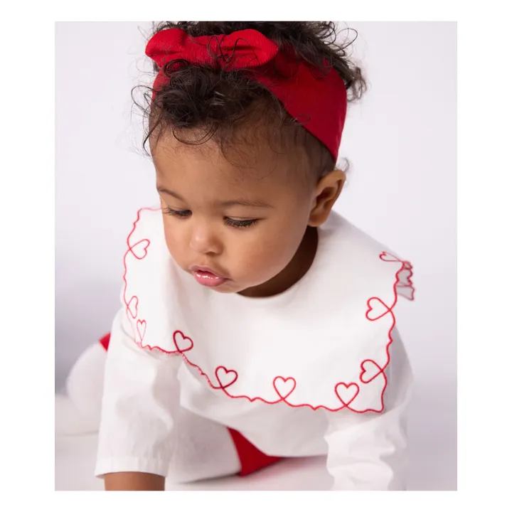 Blouse Large Collar Poplin Organic Cotton | White- Product image n°2