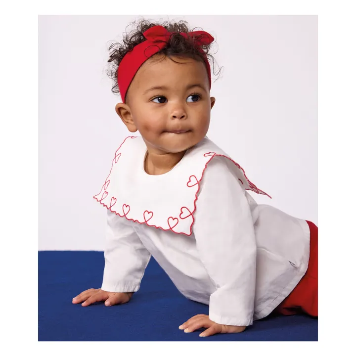 Blouse Large Collar Poplin Organic Cotton | White- Product image n°1