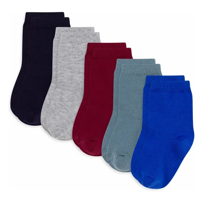 Lot de 5 Paires de Chaussettes Unies Bébé | Bleu