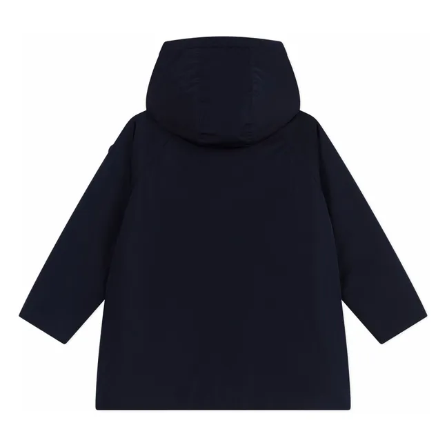 Parka Mi Longue Unie | Bleu marine