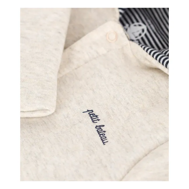 Combinaison Capuche Unie Coton Ouatiné | Beige chiné