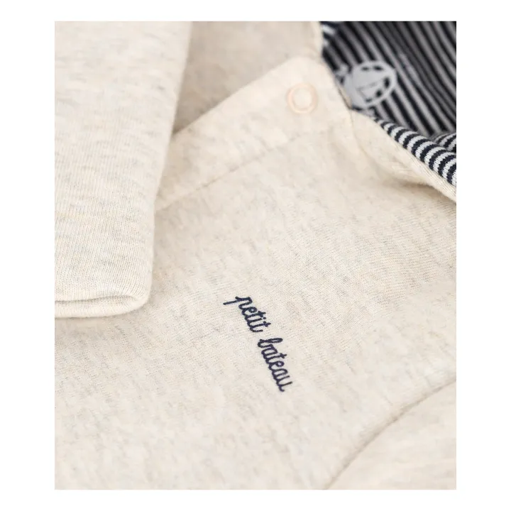Combinaison Capuche Unie Coton Ouatiné | Beige chiné- Image produit n°3