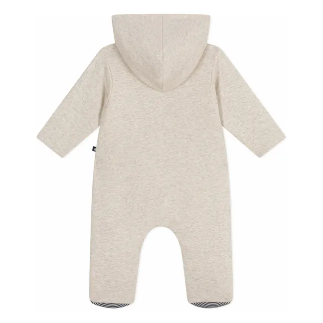 Combinaison Capuche Unie Coton Ouatiné | Beige chiné