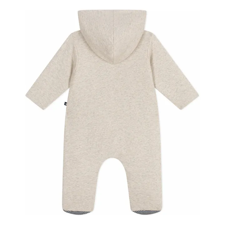 Combinaison Capuche Unie Coton Ouatiné | Beige chiné- Image produit n°2
