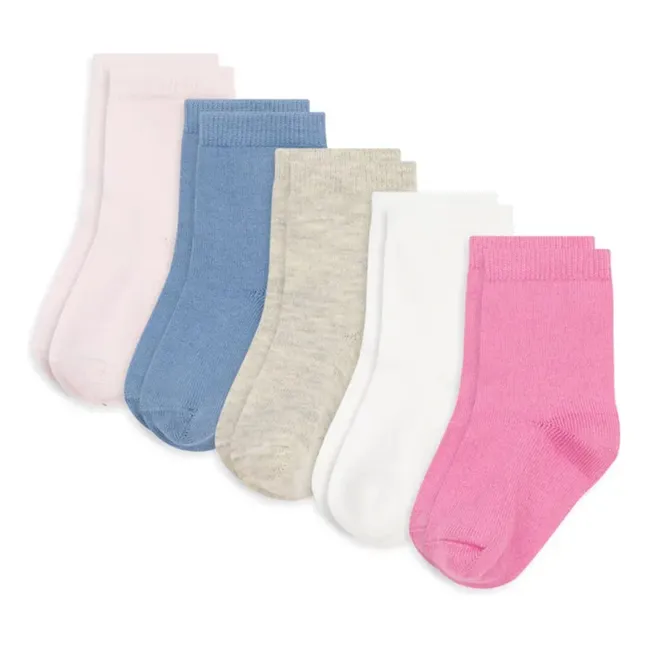 Lot de 5 Paires de Chaussettes Unies Bébé | Rose