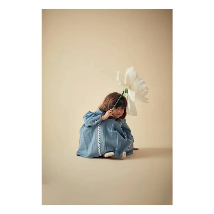 Vestido bordado Linoa | Azul- Imagen del producto n°3