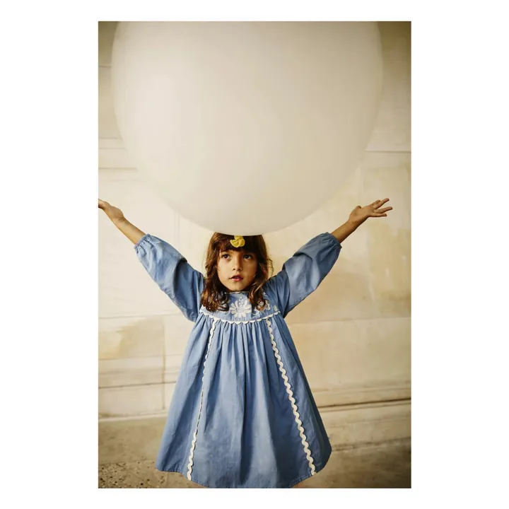 Vestido bordado Linoa | Azul- Imagen del producto n°5