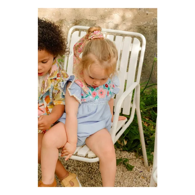 Barboteuse Nusha Coton Bio | Bleu ciel