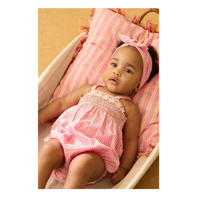 Francesca Organic Cotton romper | Candy pink