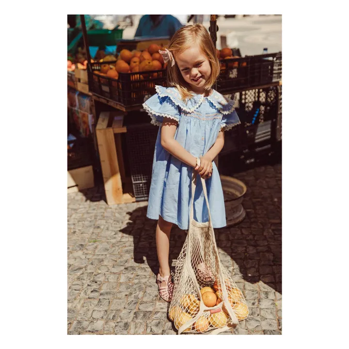 Robe Nalina Chambray Coton Bio | Bleu ciel- Image produit n°1