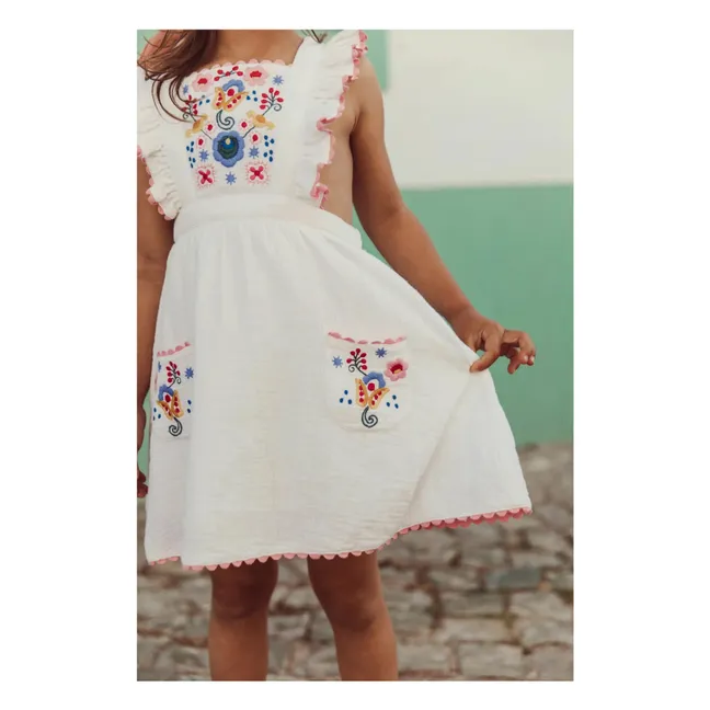 Robe Huguette Gaze de Coton Bio | Blanc