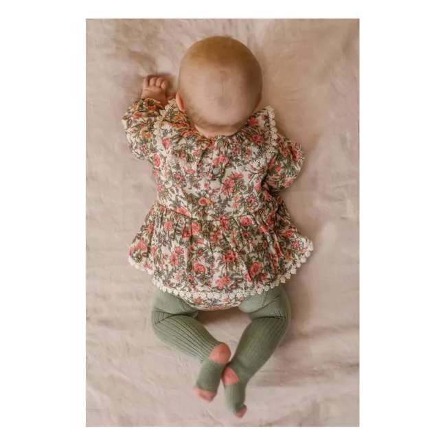 Robe India Fleurie | Ecru