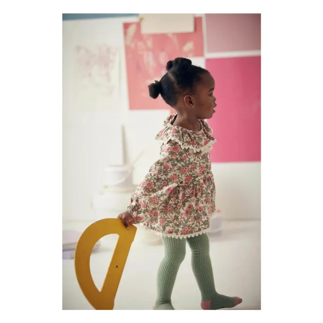 Robe India Fleurie | Ecru