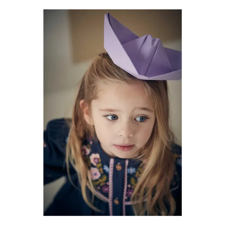 Robe Floriane Brodée | Bleu nuit- Image produit n°4