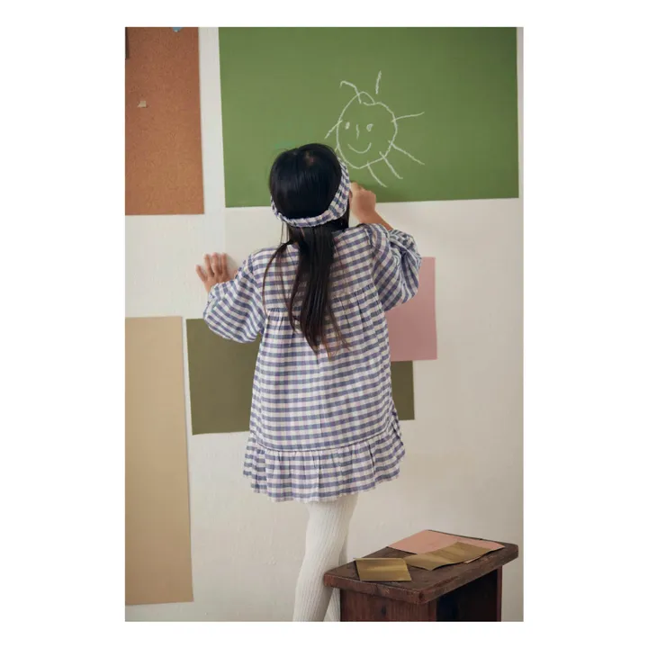 Robe Massilia Brodée Carreaux | Bleu- Image produit n°5