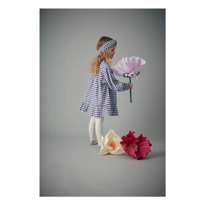 Robe Massilia Brodée Carreaux | Bleu- Image produit n°2