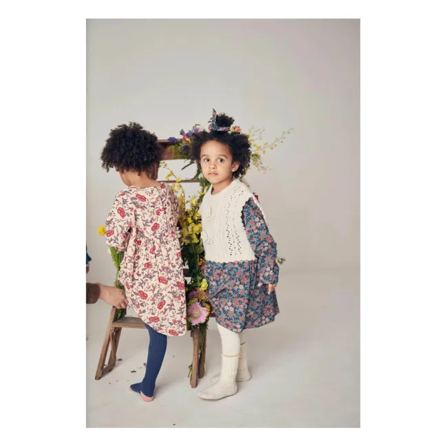 Robe Roulotta Fleurie | Ecru