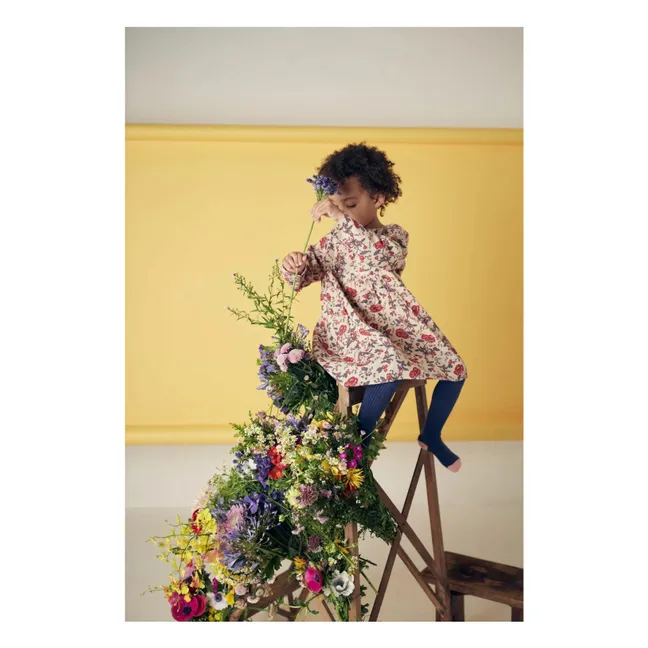 Robe Roulotta Fleurie | Ecru