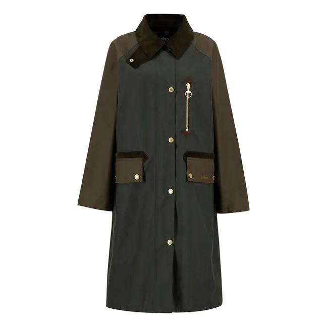 Veste Longue Evette Cirée | Vert foncé