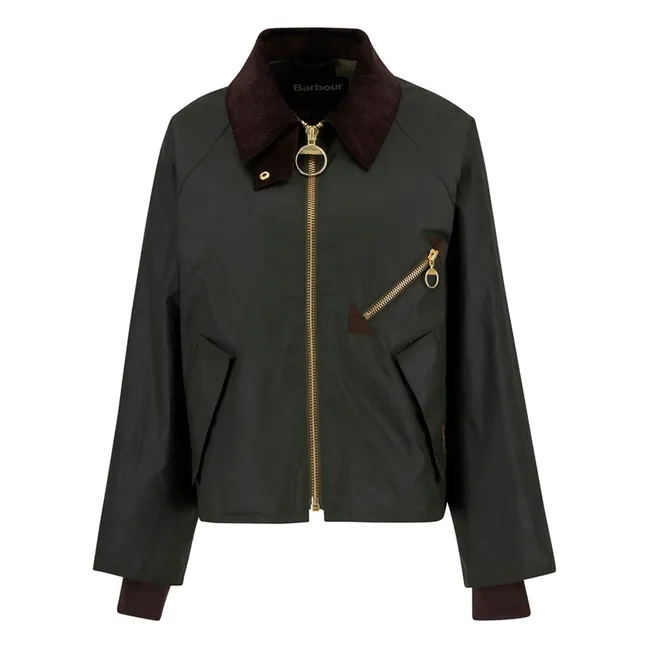 Arlene Waxed Jacket | Dunkelgrün