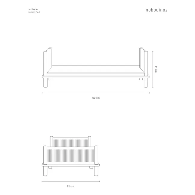 Cama juvenil Latitude 70x140 | Roble