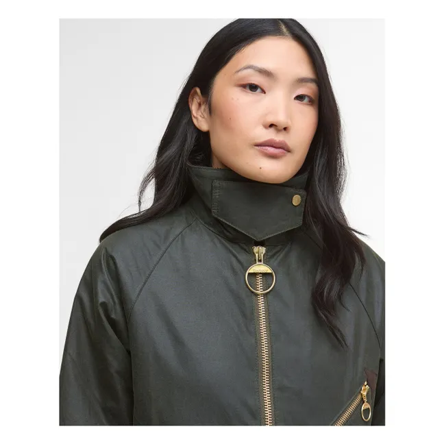 Arlene Waxed Jacket | Dunkelgrün