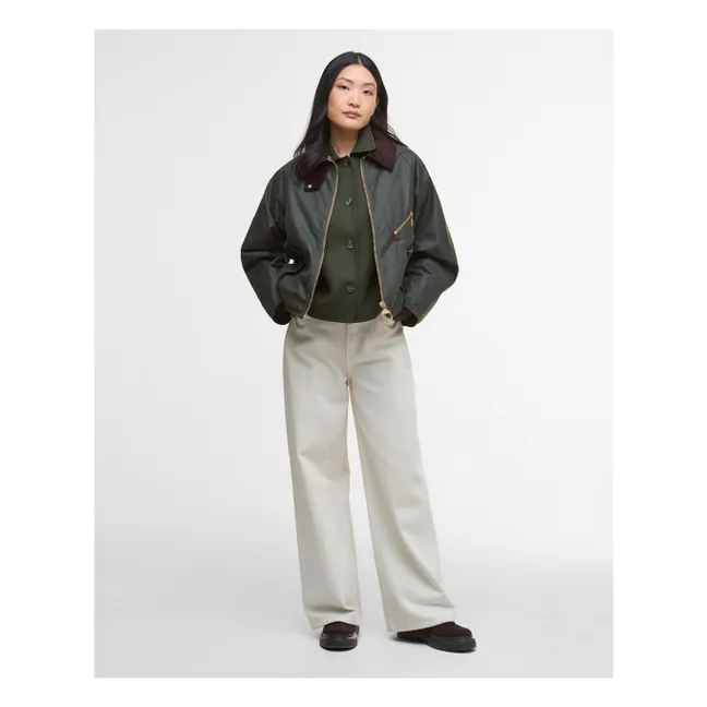 Arlene Waxed Jacket | Dunkelgrün